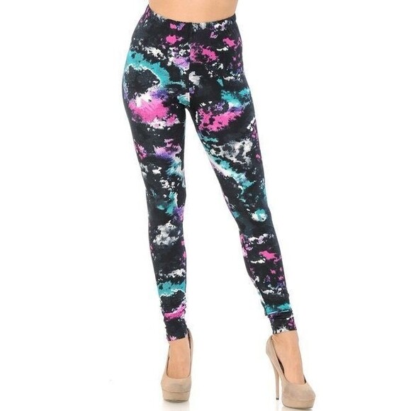 X-Plus Size Buttery Soft‎ Aurora Borealis Leggings - Picture 1 of 8